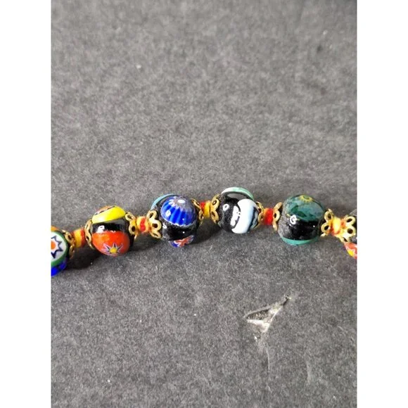 Vintage Original Murano Millefiori Art Glass Bead Necklace & Bracelet - Picture 6 of 16